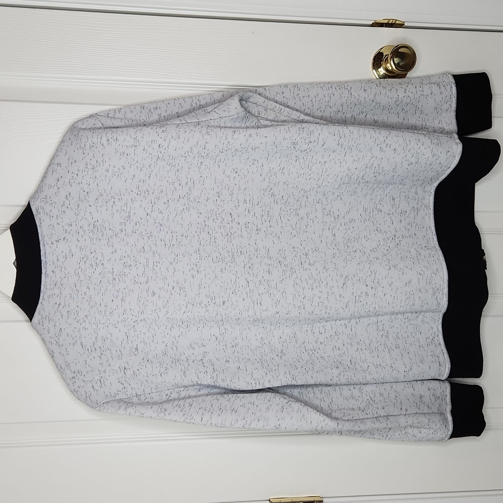 Men's Free Planet patch crew neck zip up sweatshirt Size large gray black - Picture 7 of 9